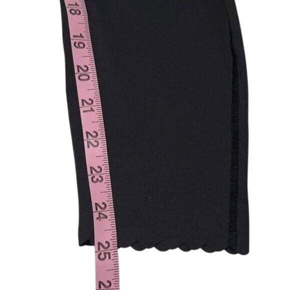 Black Scalloped Edge High-Waisted Leggings XXL JoyLab Nylon/Spandex Blend Stretc - Picture 10 of 10